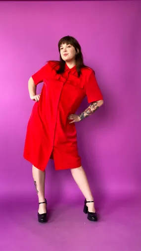 1990s Red Shirt Dress, sz. 3X