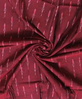 2.4 m maroon red handwoven cotton nuapatna dress material