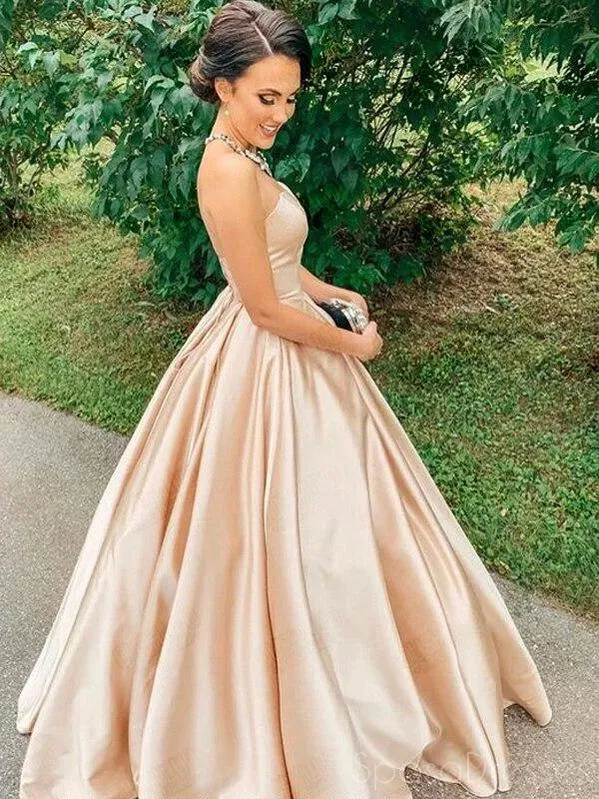 A-line Strapless Sleeveless Cheap Long Prom Dresses, Sweet 16 Prom Dresses, 12447