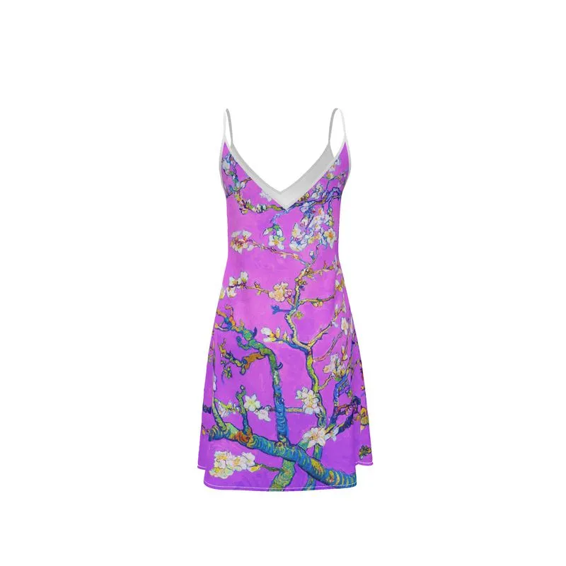 Almond Blossom and Purple Sky Slip Dress