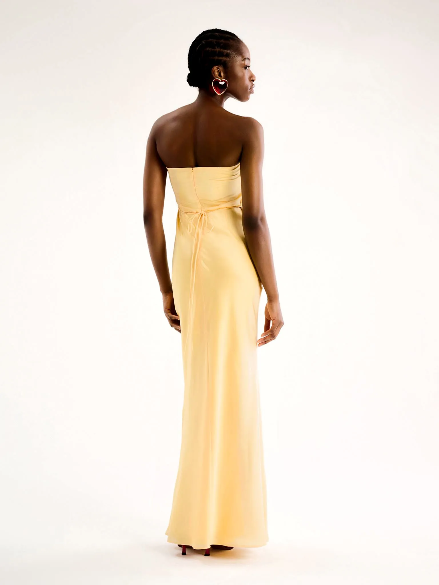 Amdra Strapless Dress in Yellow