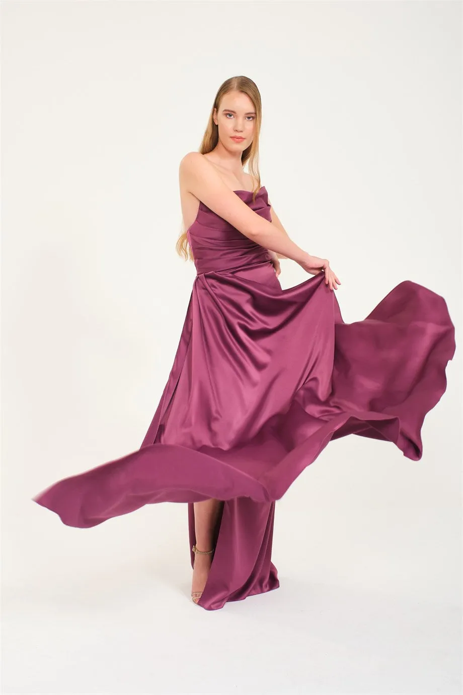 Angelino Pins Slip Satin Evening Evening Cat Ears Dress