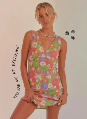 Audrey Vintage Slip Dress - 70s Floral