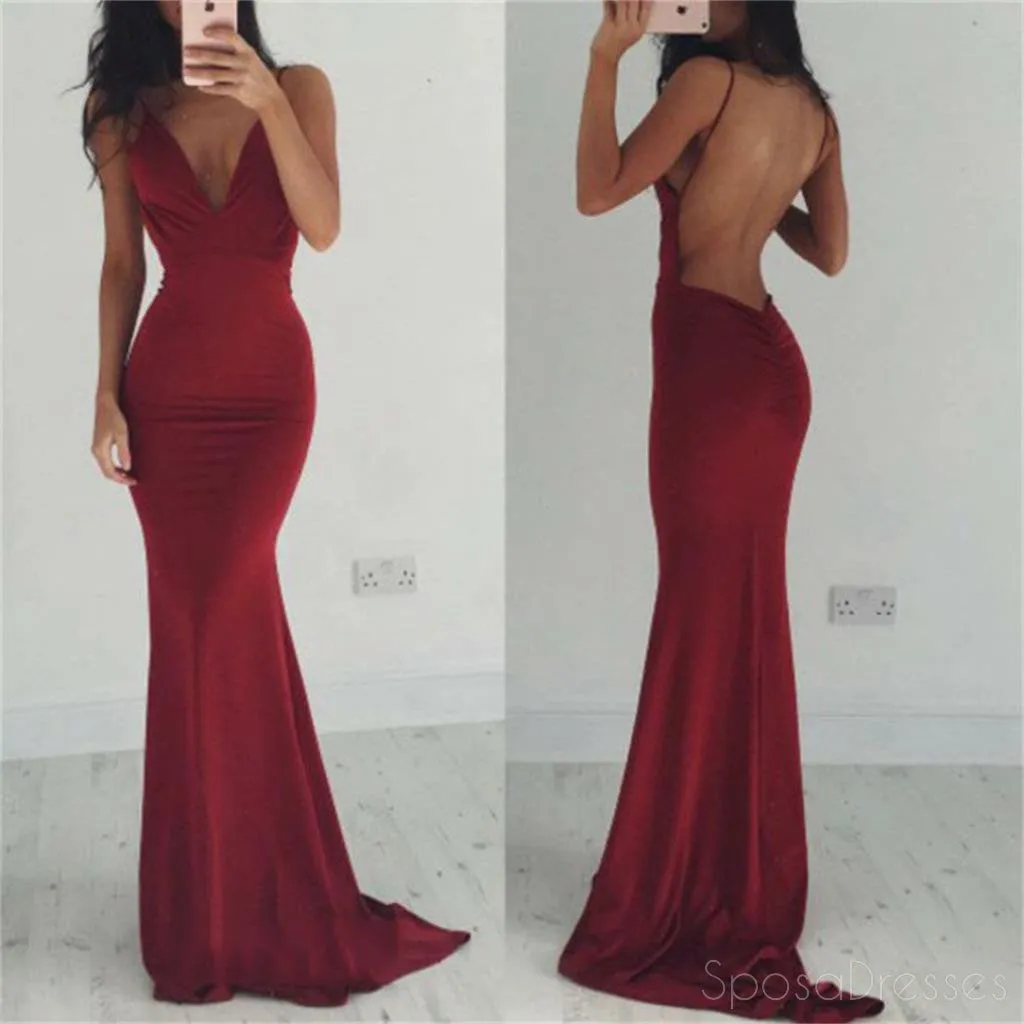 Backless Prom Dresses,Spaghetti Straps Prom Dresses,Sexy Prom Dresses,Burgundy Prom Dresses, V-neck Prom Dresses,Cocktail Prom Dresses ,Evening Dresses,Long Prom Dress,Prom Dresses Online,PD0161