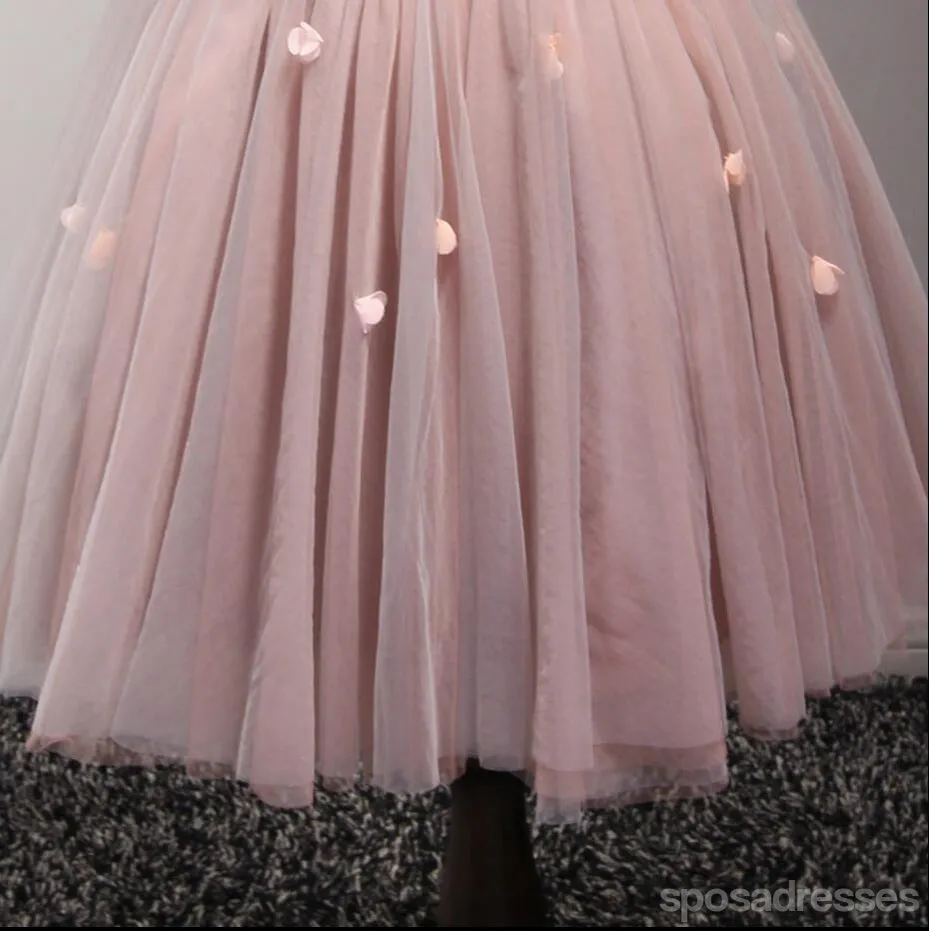 Beautiful Blush Pink Strapless Beaded Homecoming Prom Dresses, Affordable Short Party Corset Back Prom Dresses, Perfect Homecoming Dresses, CM213