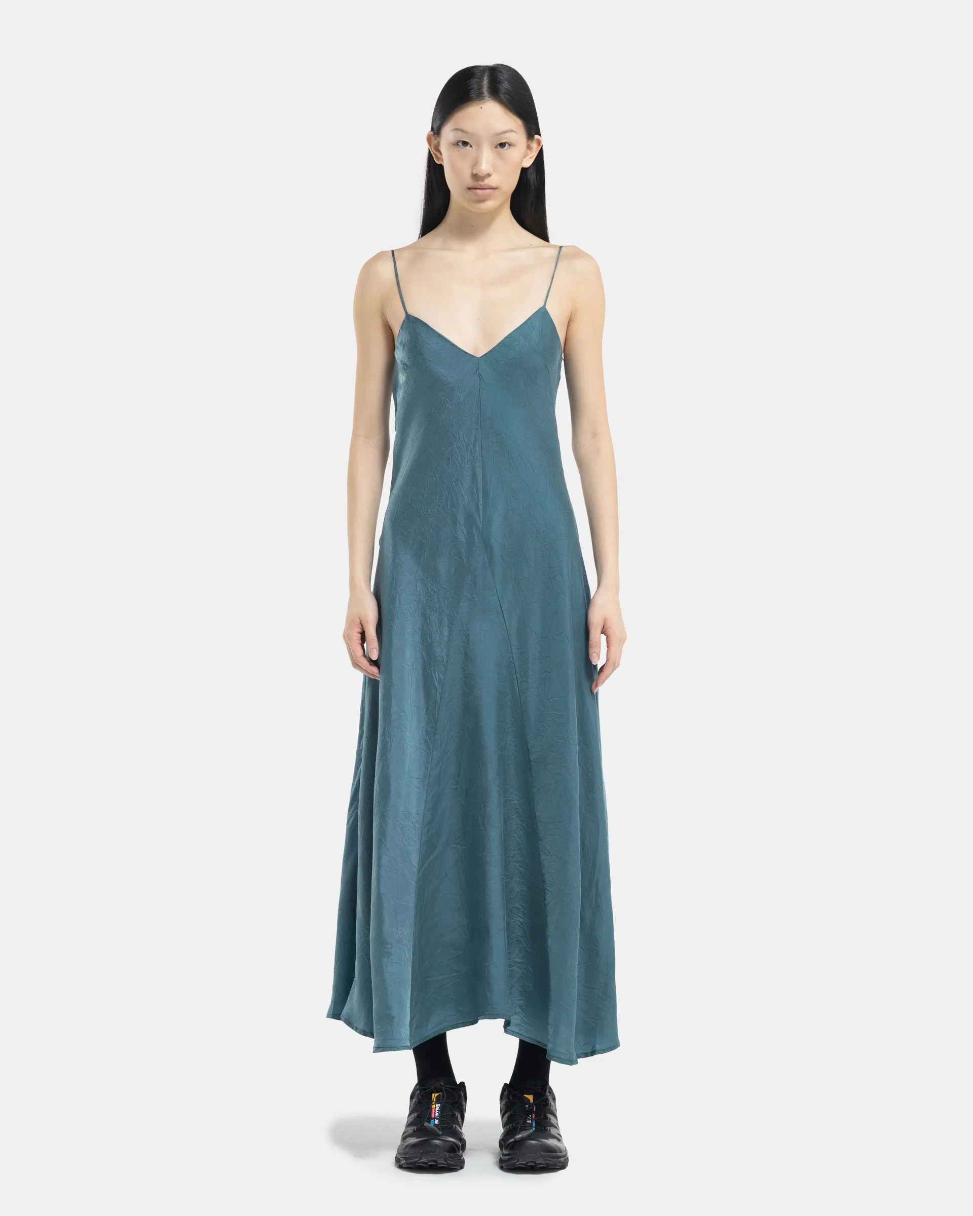 Bias Slip Dress in Blue