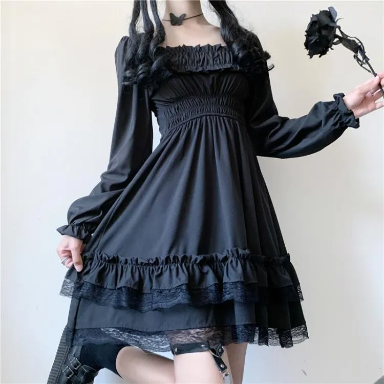 Black Lace Lolita Dress