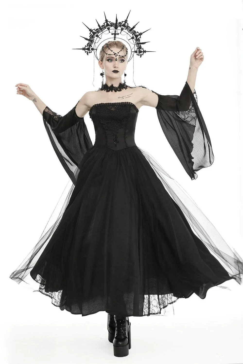 Black Mausoleum Maxi Tulle Dress