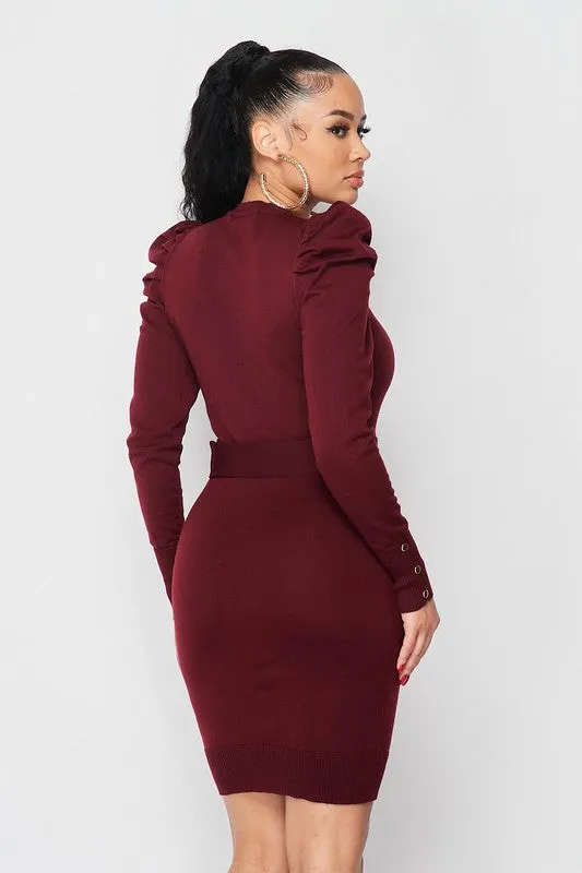 Burgundy Sweater Dress | Bella Chic