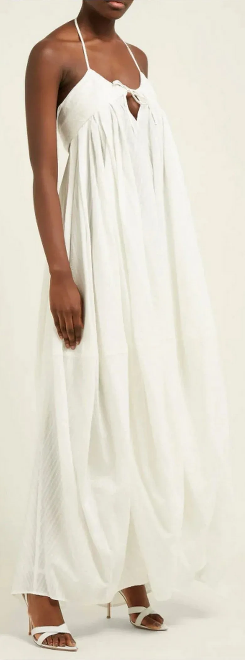 'Calci' Cotton-Blend Halter-Neck Maxi Dress