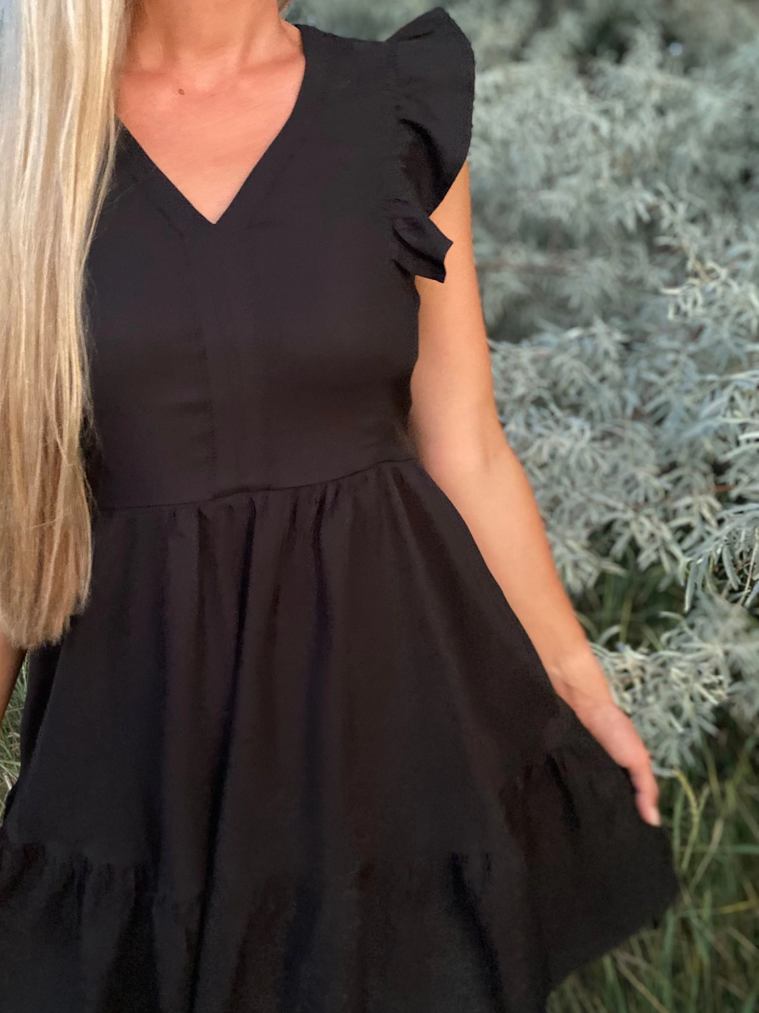 Celeste Flare Dress in Black