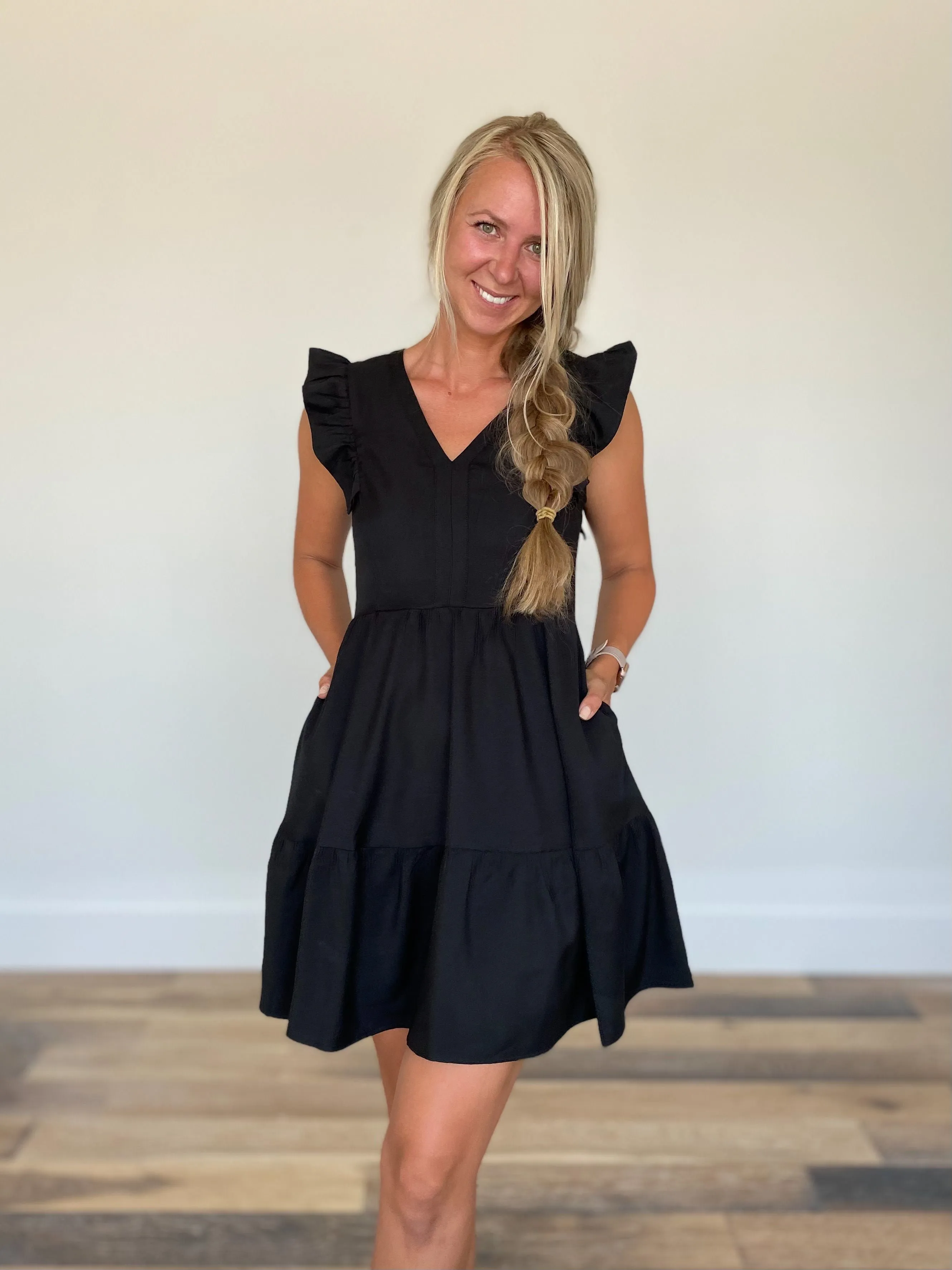 Celeste Flare Dress in Black