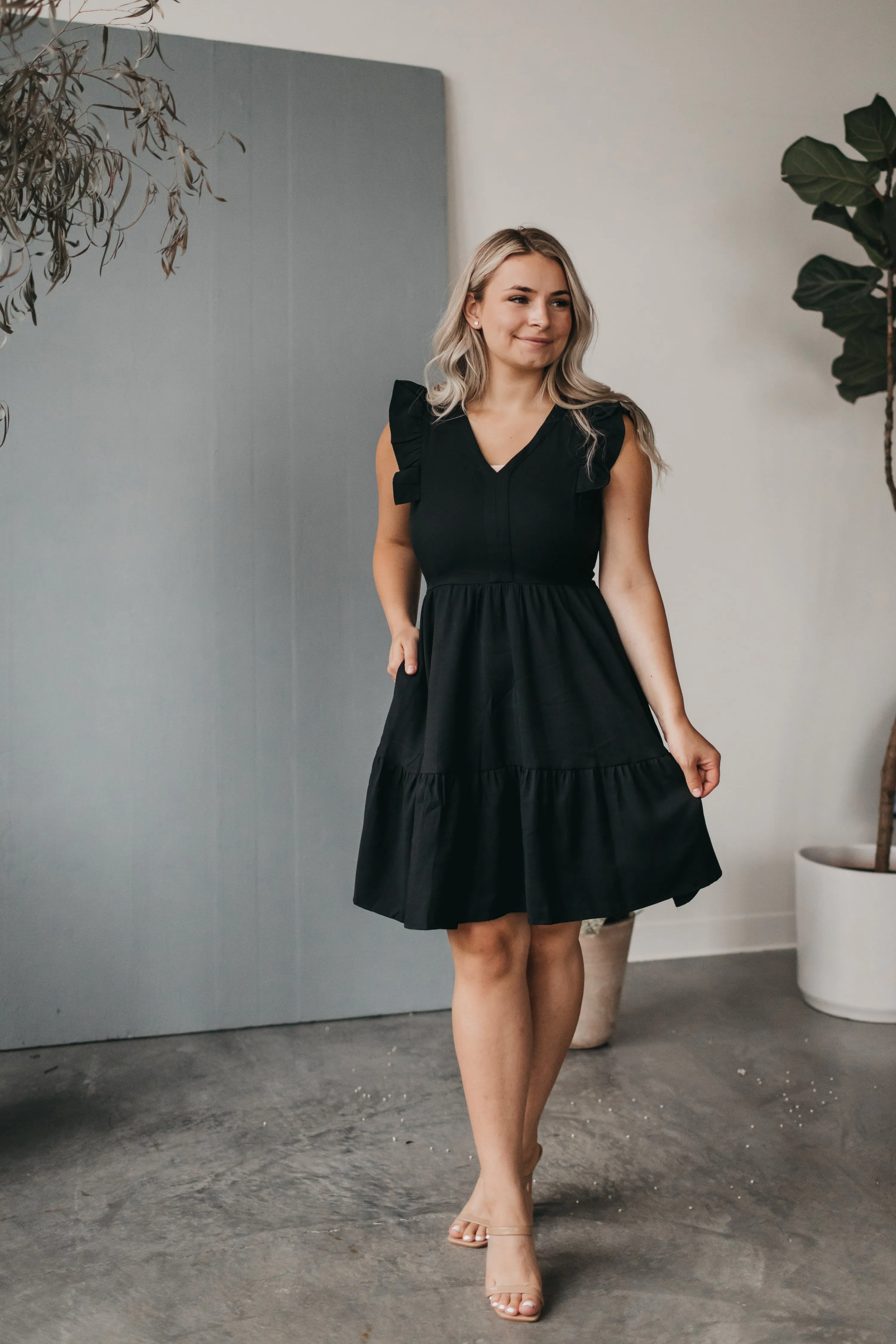 Celeste Flare Dress in Black