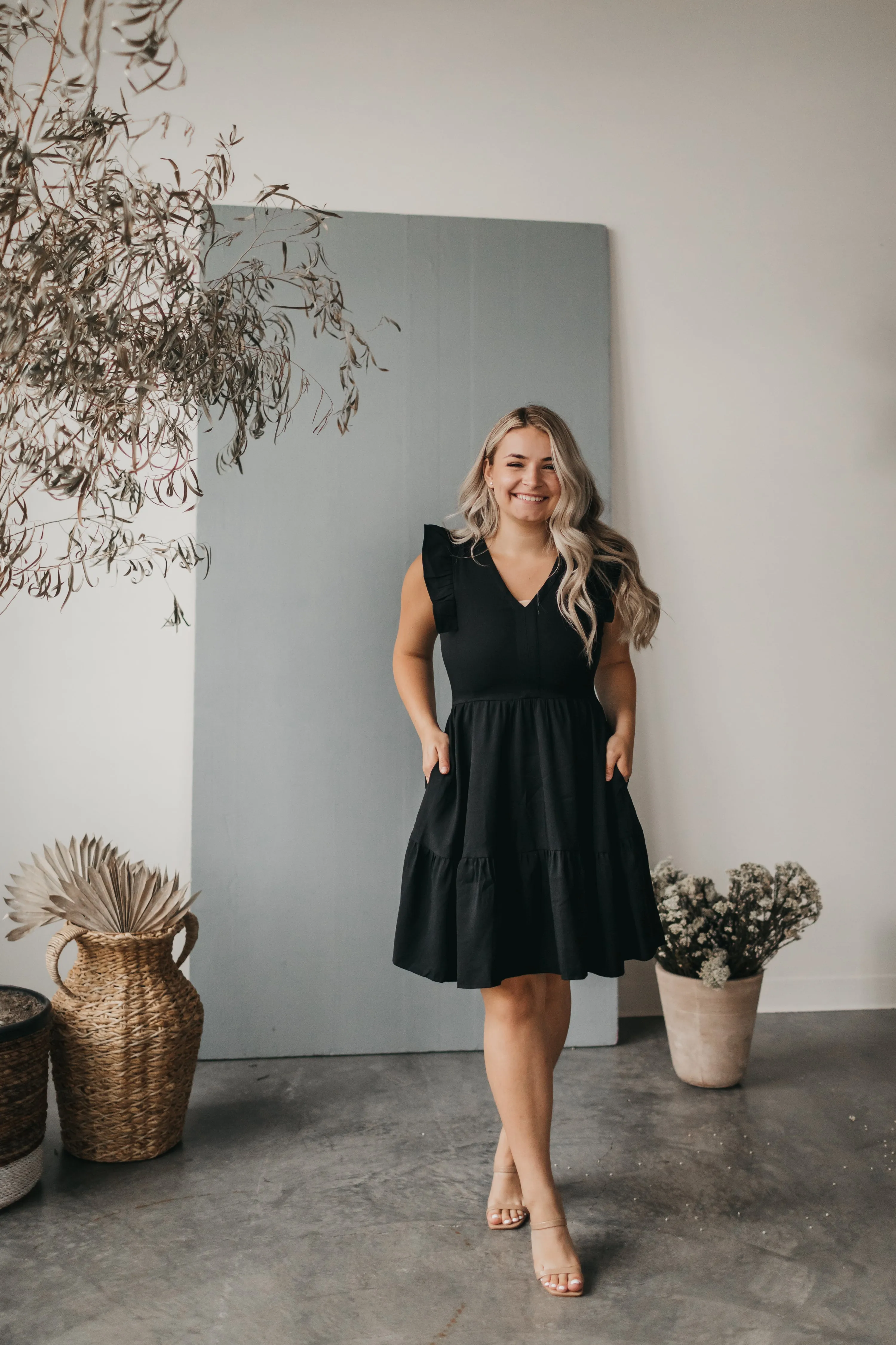 Celeste Flare Dress in Black