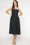 Clara Black Midi Dress