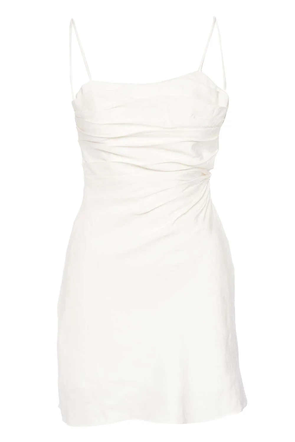 Clarice Ivory Draped Mini Slip Dress