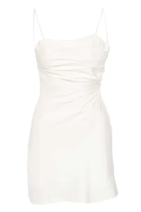 Clarice Ivory Draped Mini Slip Dress