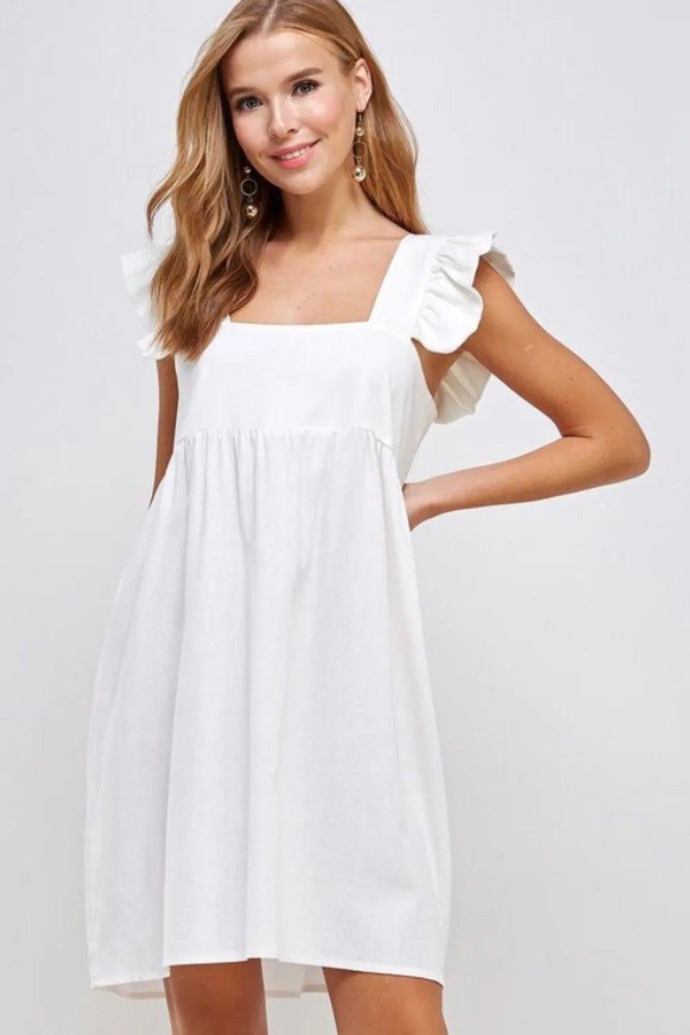 Cute White Ruffle Dress