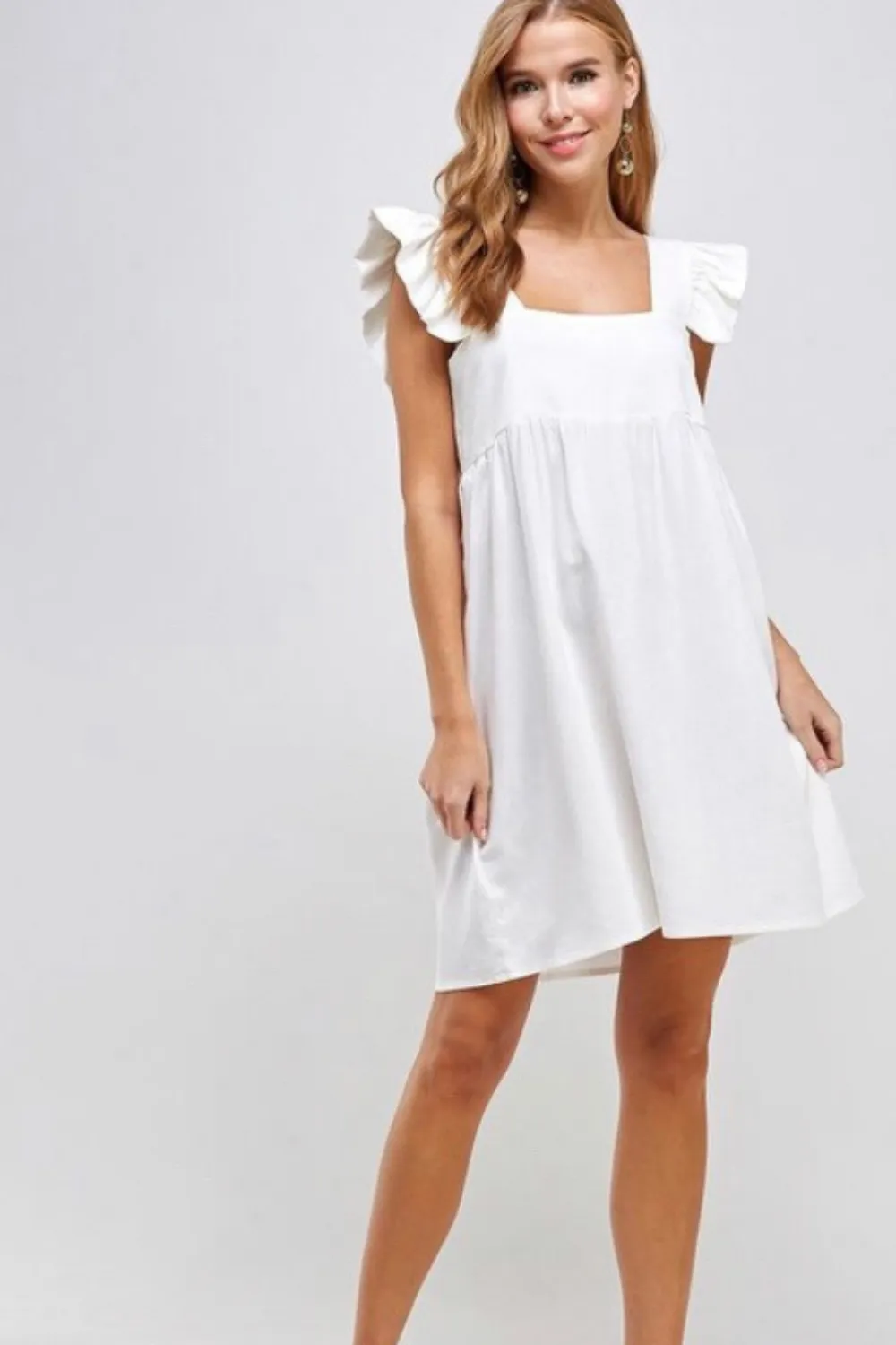 Cute White Ruffle Dress