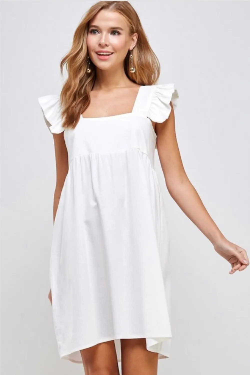 Cute White Ruffle Dress