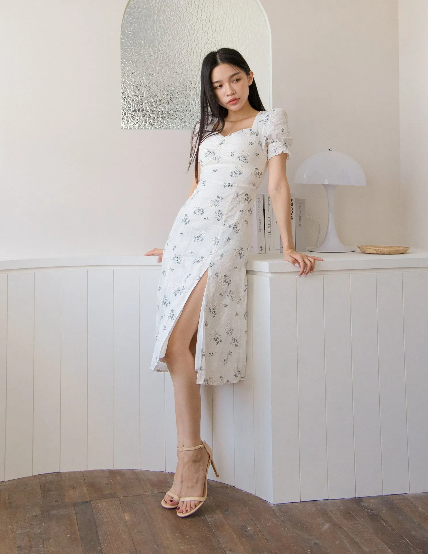 Dixie Dress V.2 in Floral White