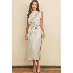 Draped Satin Slip Dress