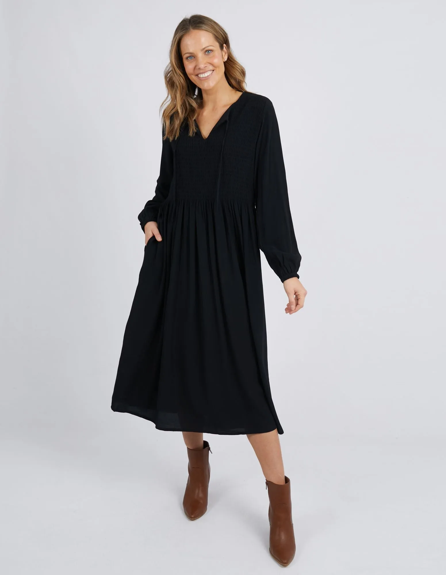 Elm - Lottie Midi Dress - Black