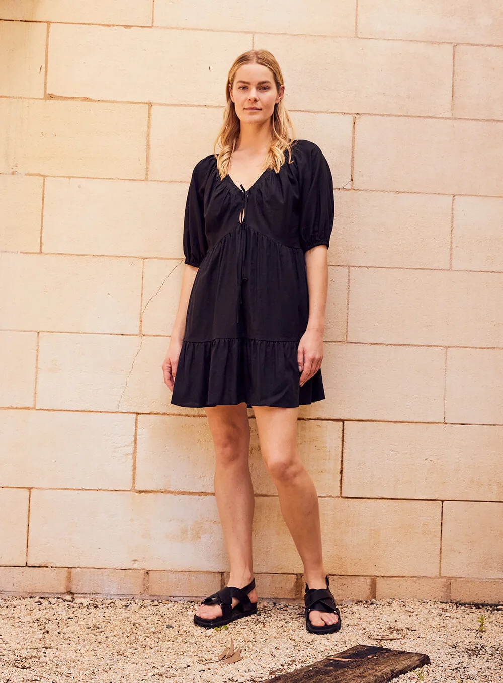 Eloise Smock Dress-Black