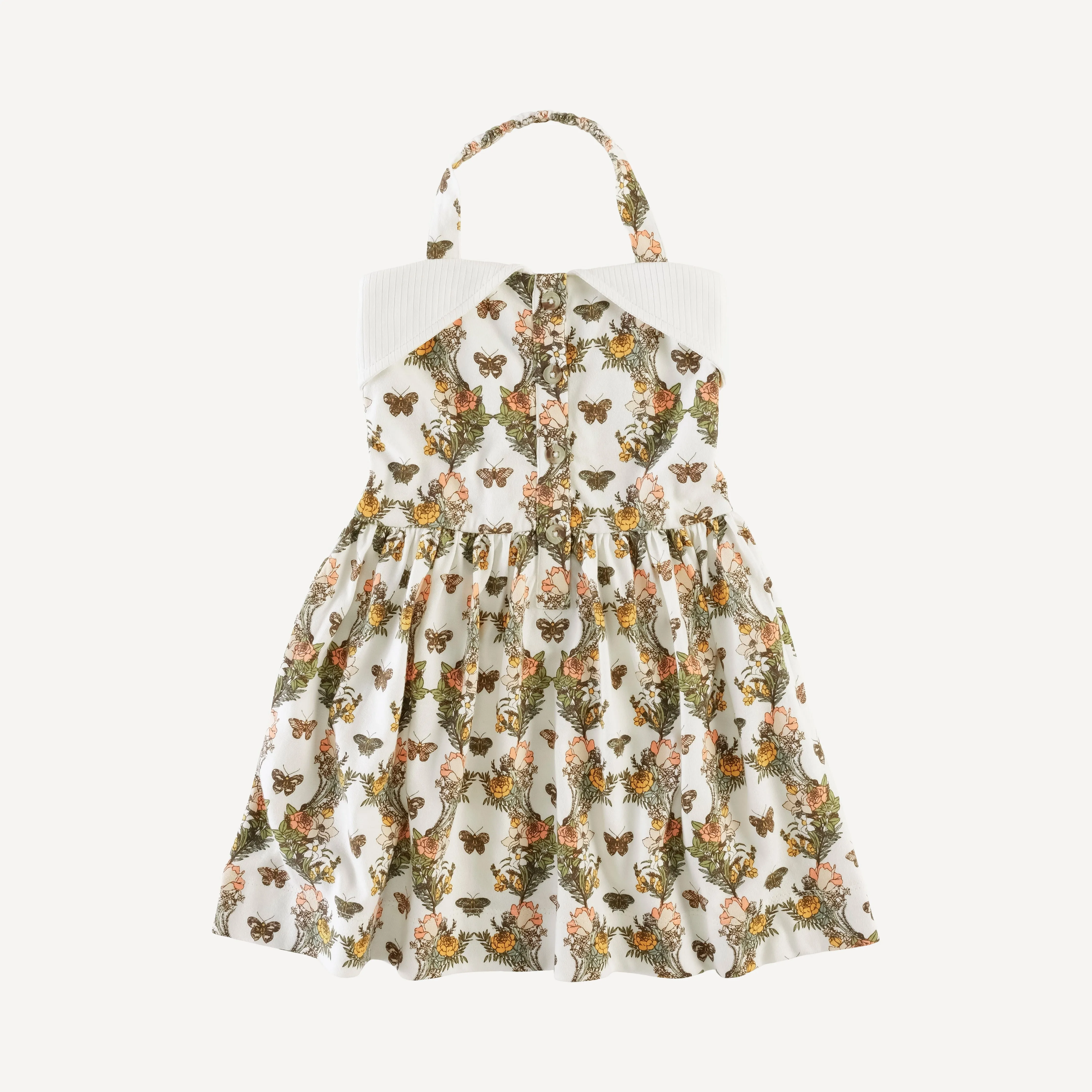 halter dress | floral butterfly | organic cotton jersey