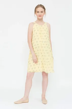 Halter Yvonne Nursing Dress Yellow Floral