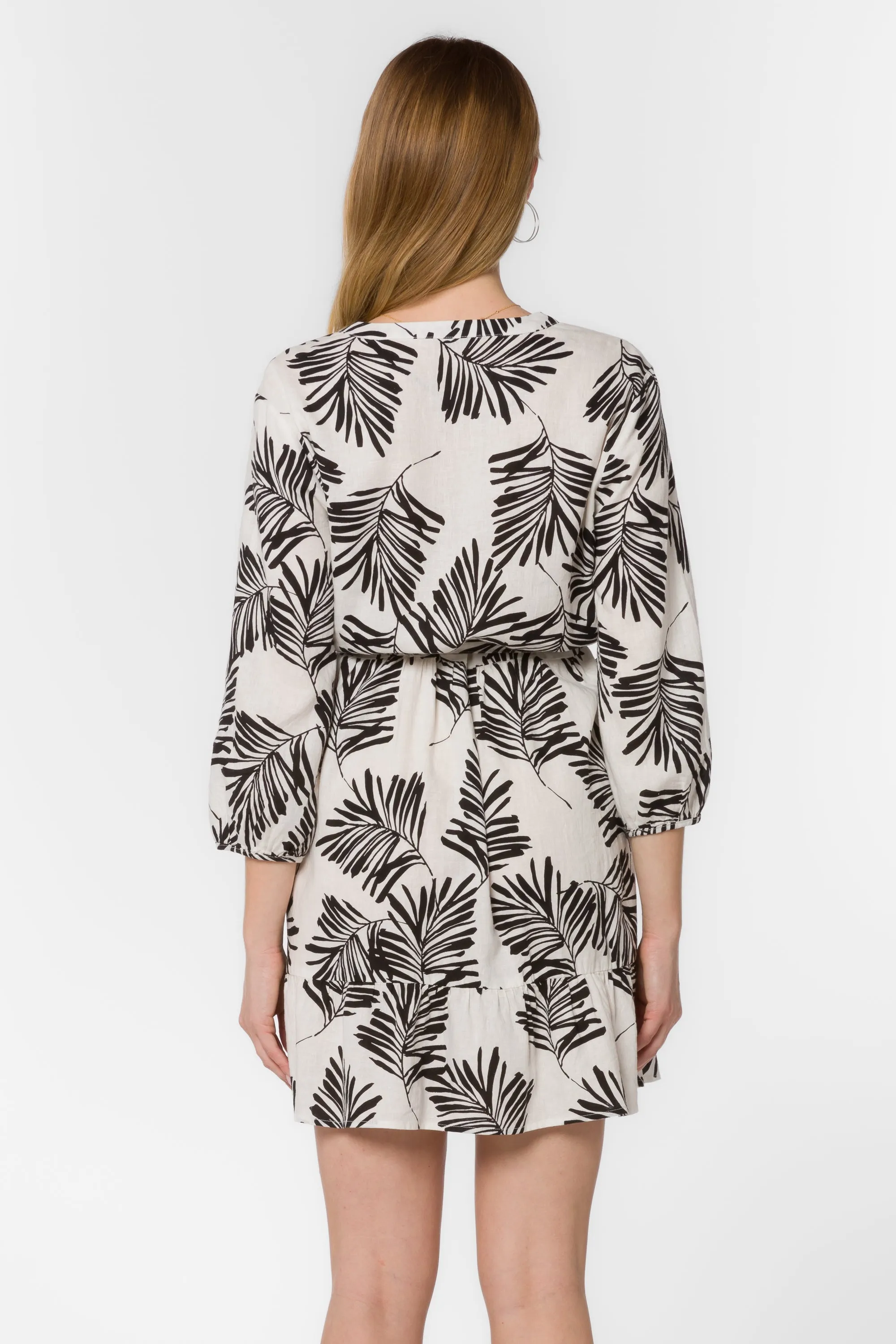 Hamilton Black Palm Leaf Dress