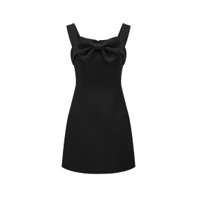 Isabella Bow-Embellished Black Dress