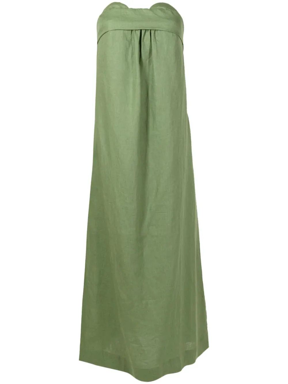 Jellyfish Solid Strapless Long Linen Dress