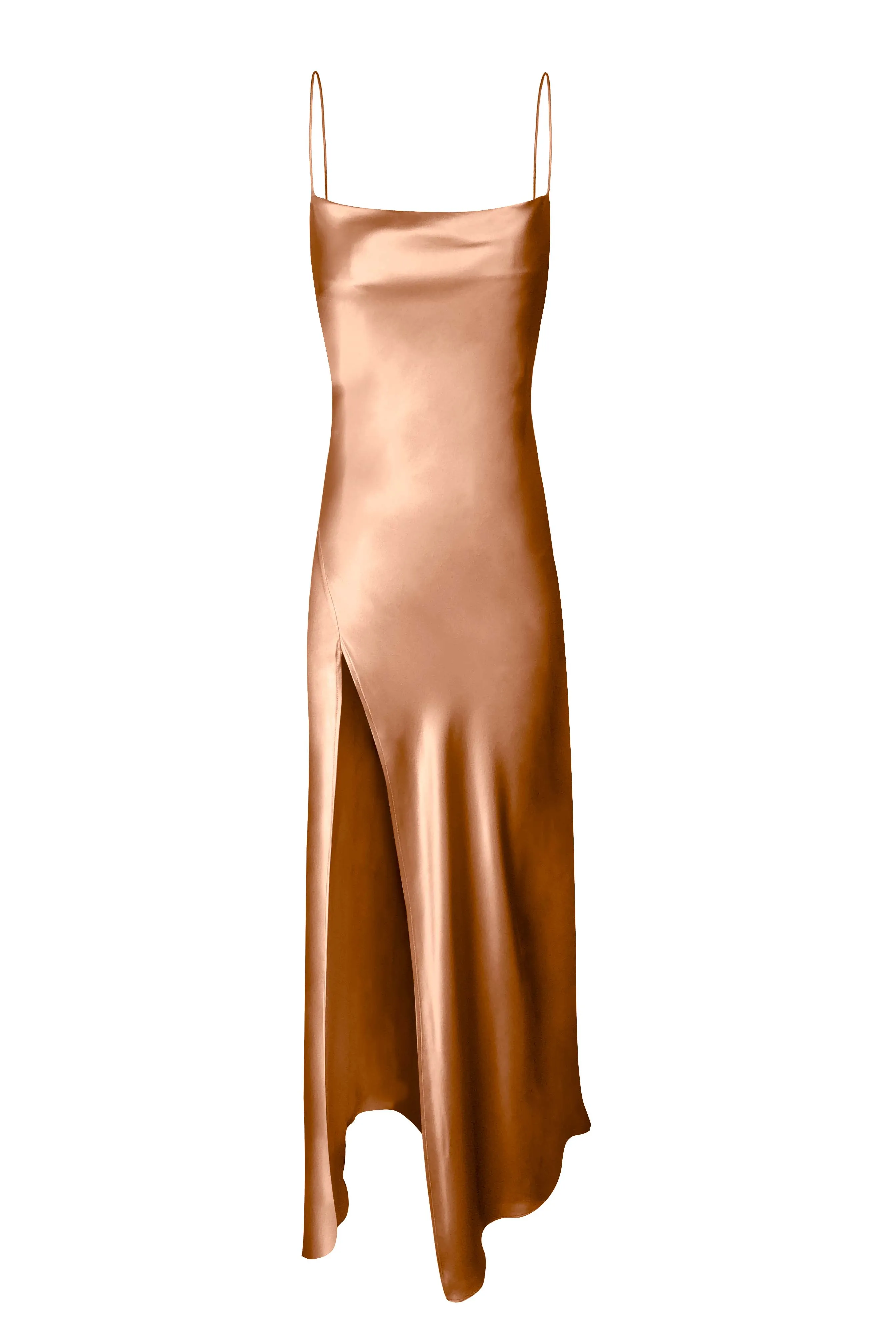 Juno Front Slit Slip Dress - Terracotta