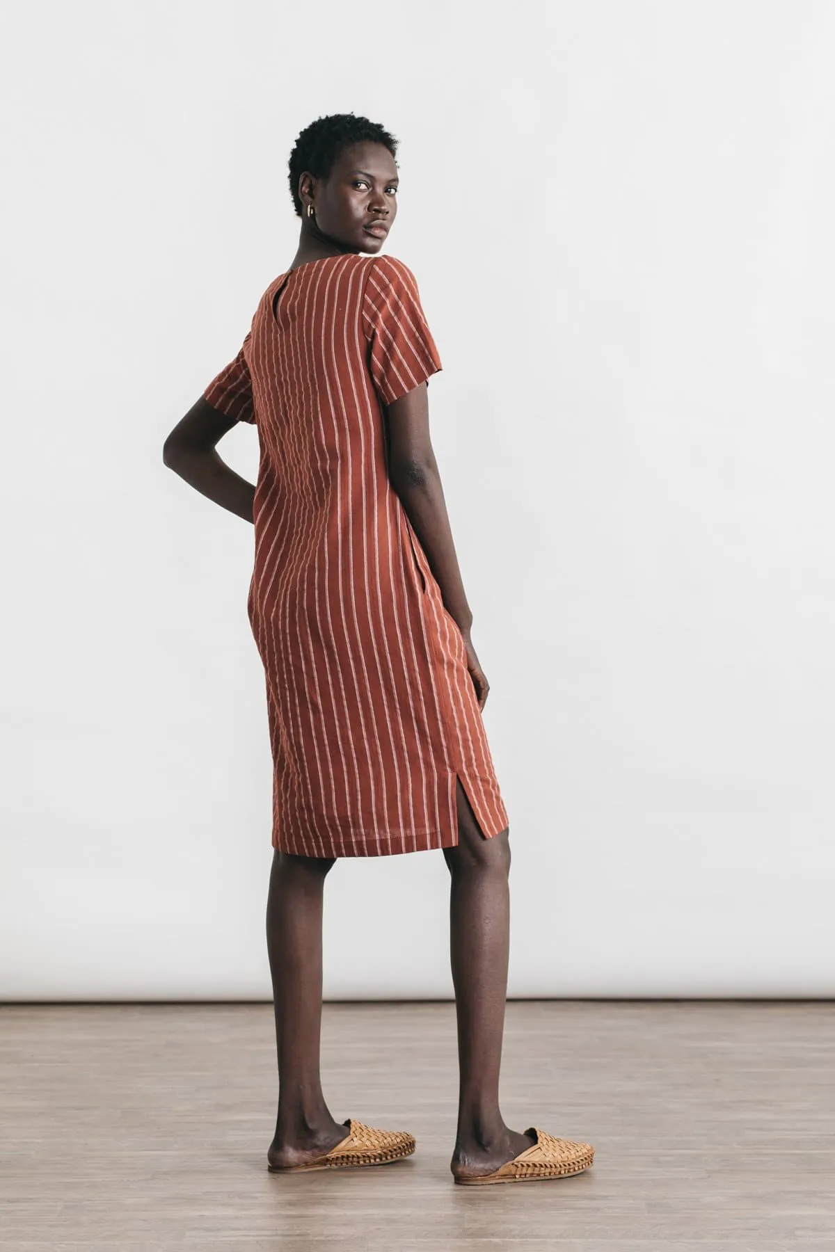 Marisol Shift Dress / Red Stripe