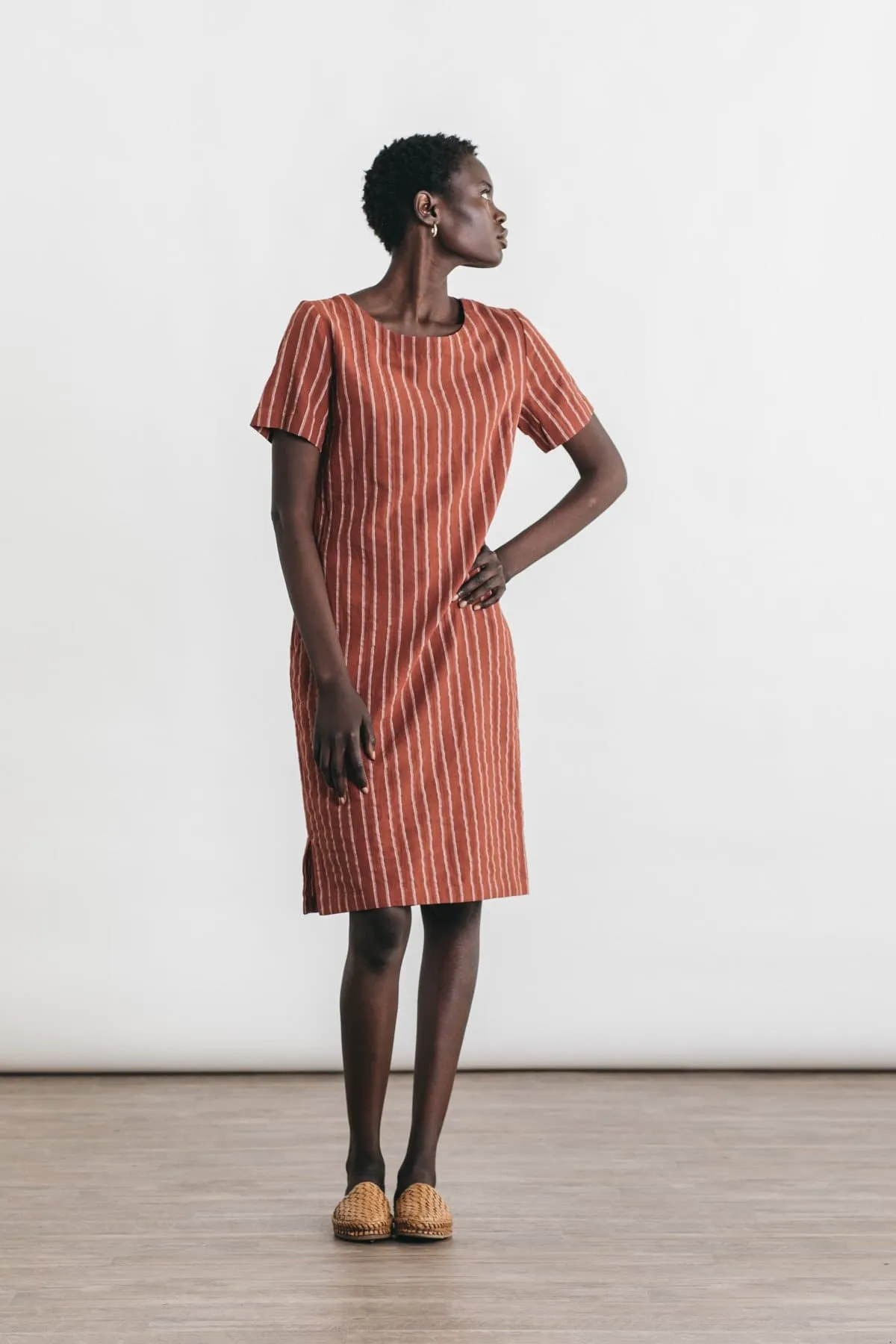 Marisol Shift Dress / Red Stripe