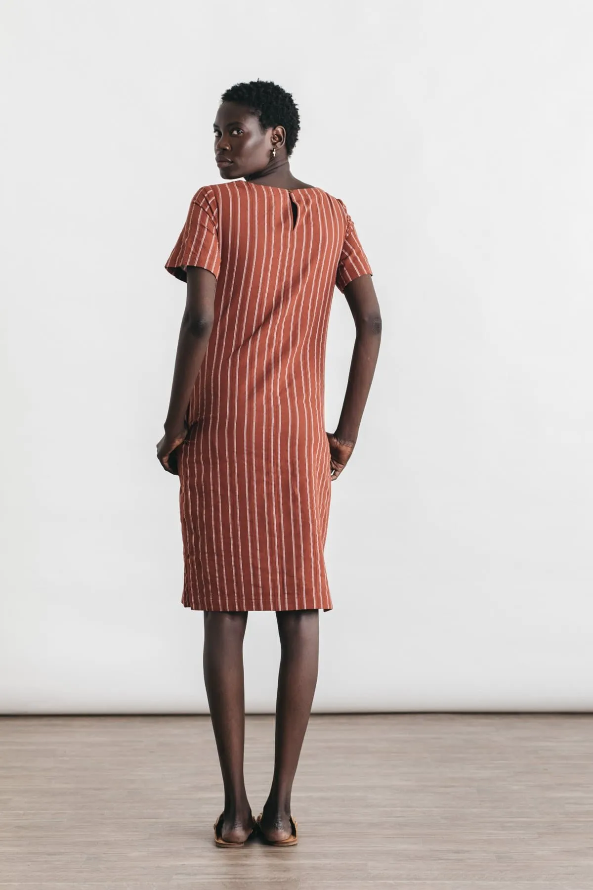 Marisol Shift Dress / Red Stripe