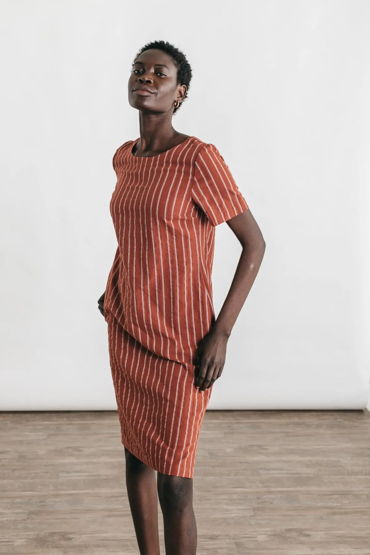 Marisol Shift Dress / Red Stripe