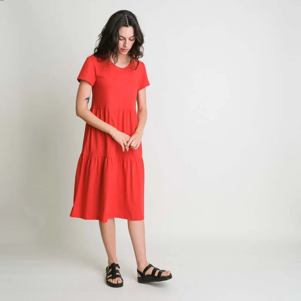 Maya Organic Cotton Jersey Dress | Red