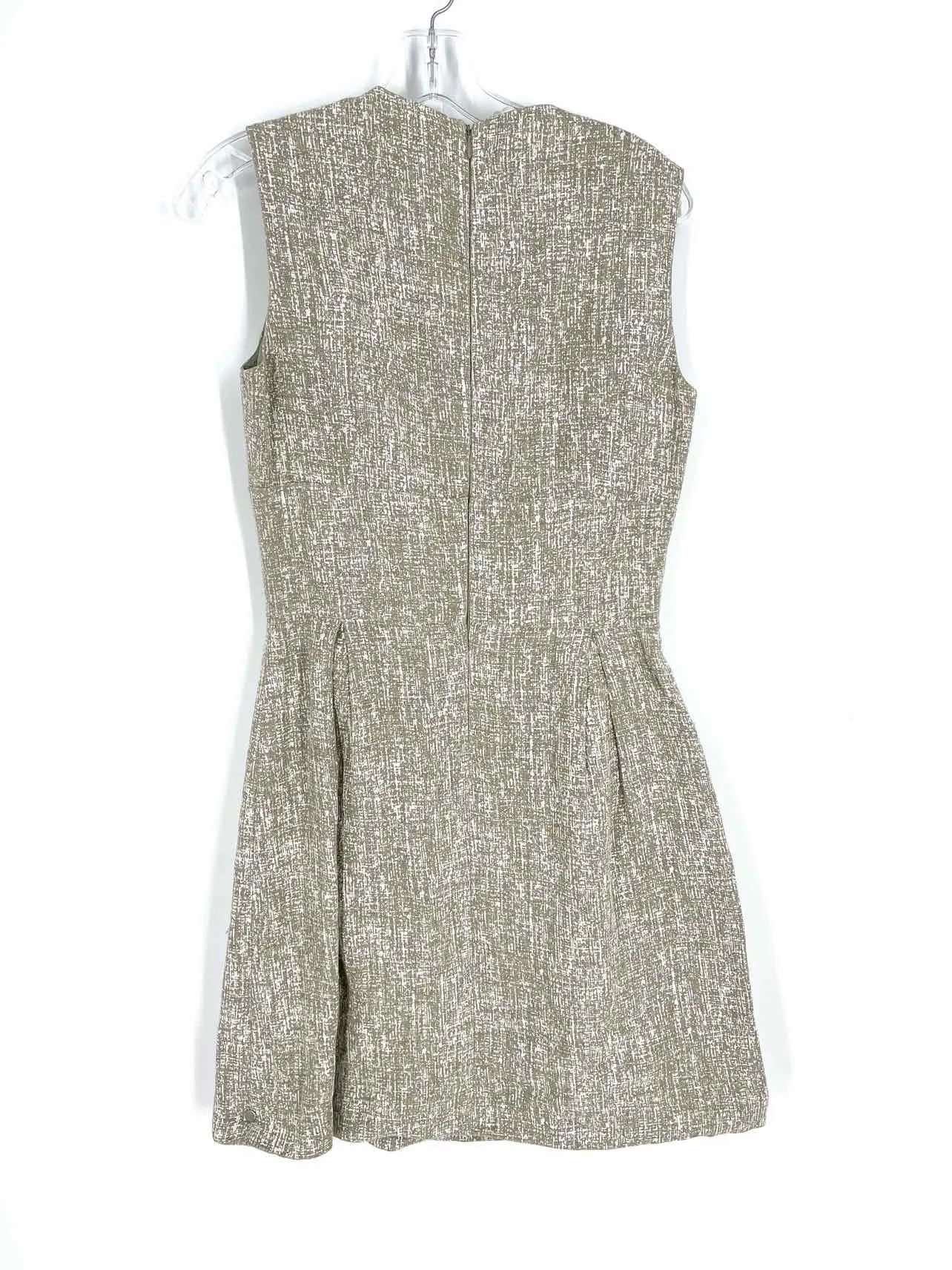 Michael Kors Size 4 Taupe/White Variegated Linen Designer Dress