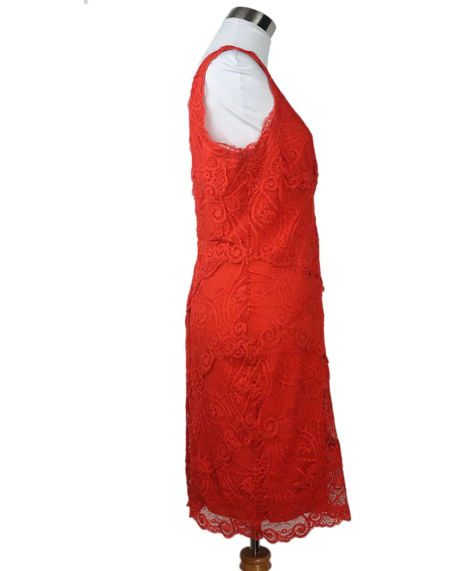 Nicole Miller Red Lace Dress sz 6