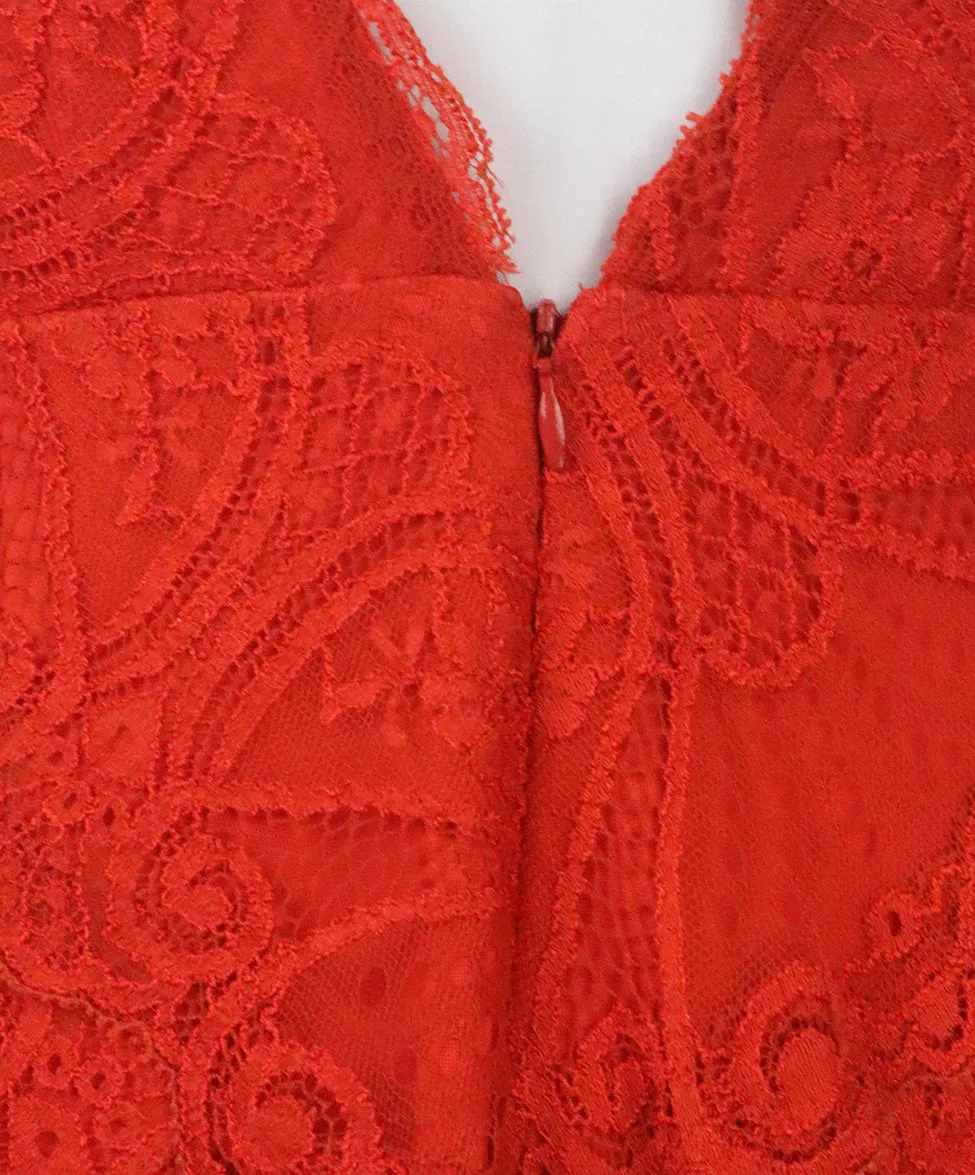 Nicole Miller Red Lace Dress sz 6