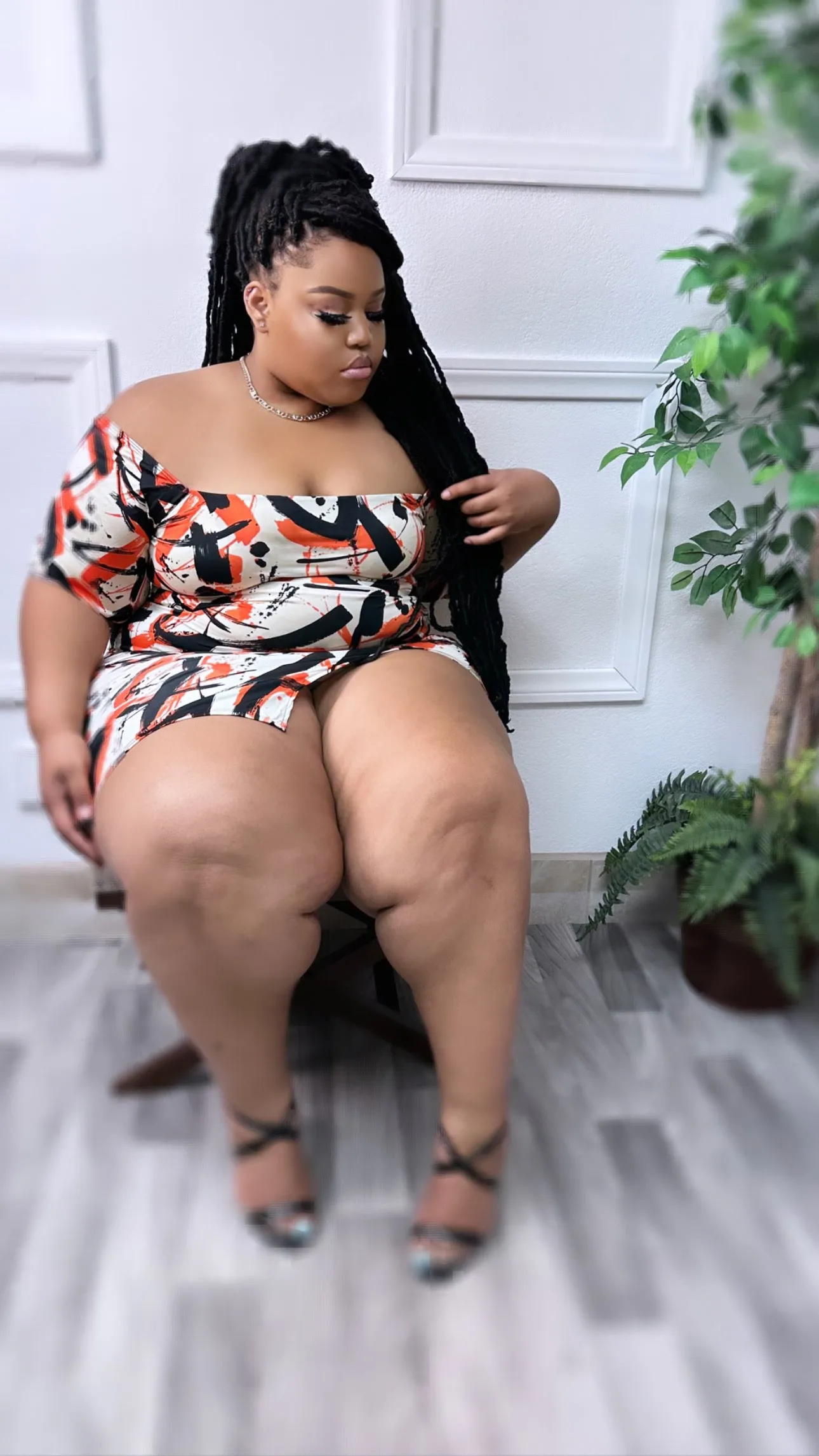 Orange & Black Sade   Size Dress