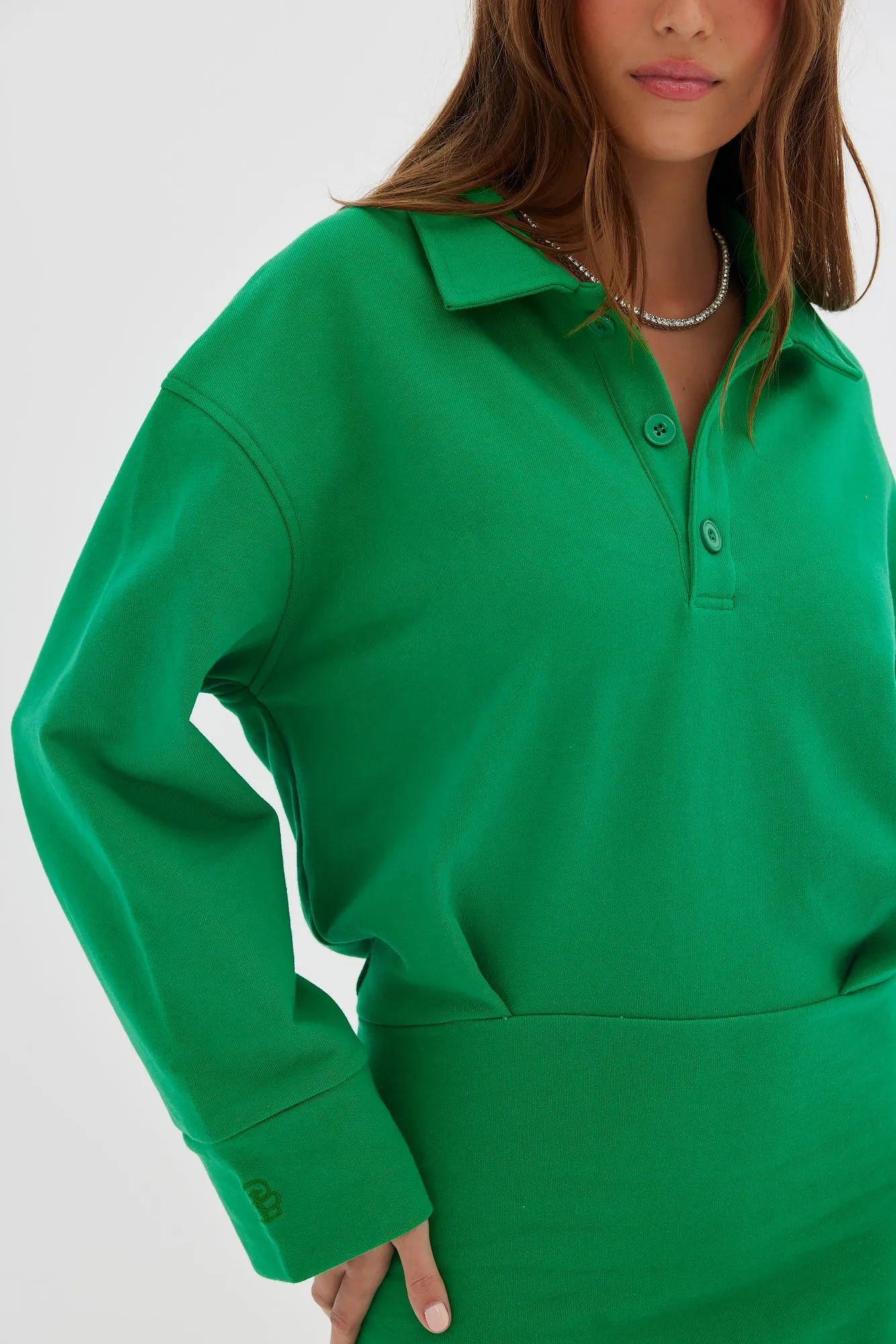 Polo Sweater Dress - Bottega Green