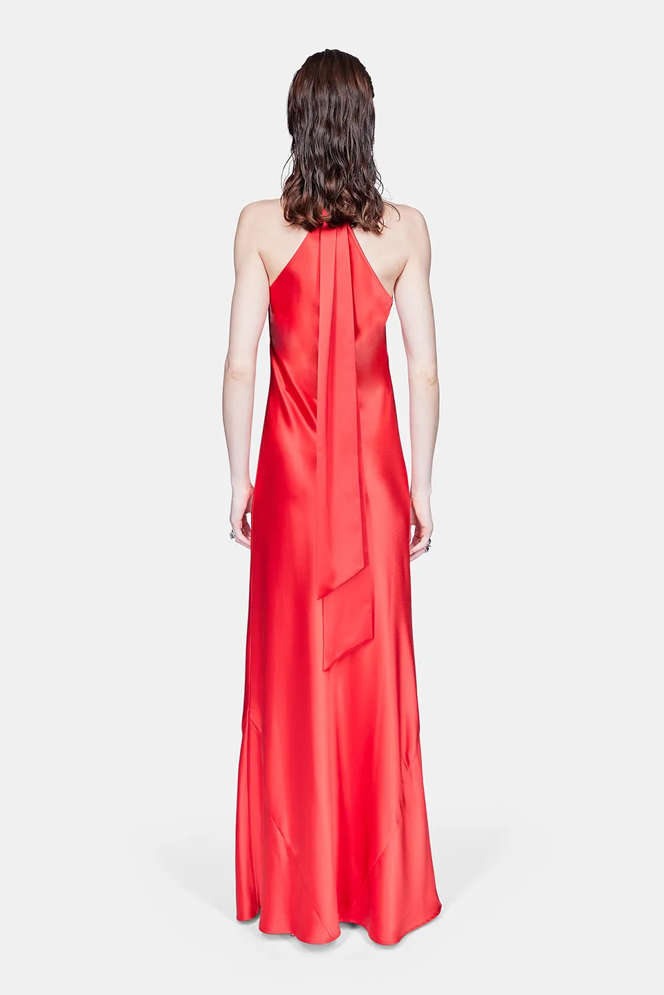 Satin Pandora Dress - Sunset Red