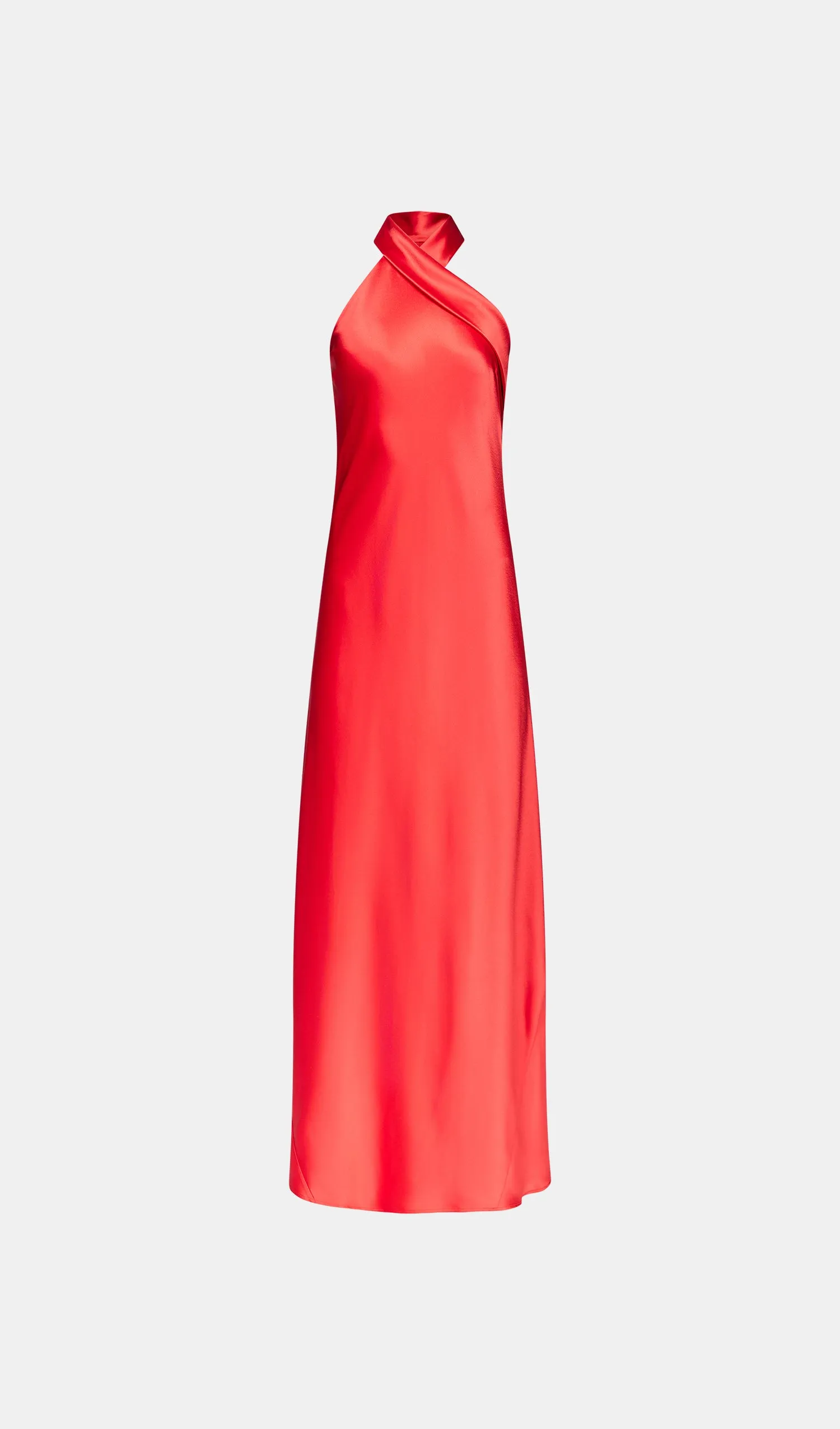 Satin Pandora Dress - Sunset Red