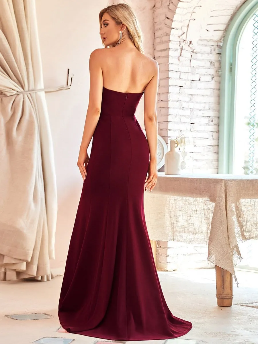 Simple Strapless Mermaid Eloping Dress for Wedding