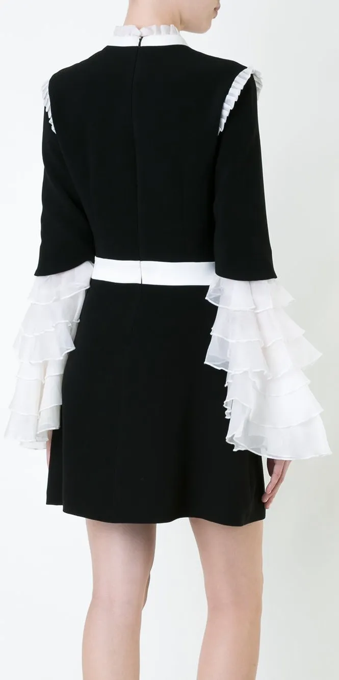 'Sincerity' Black & White Ruffle Dress