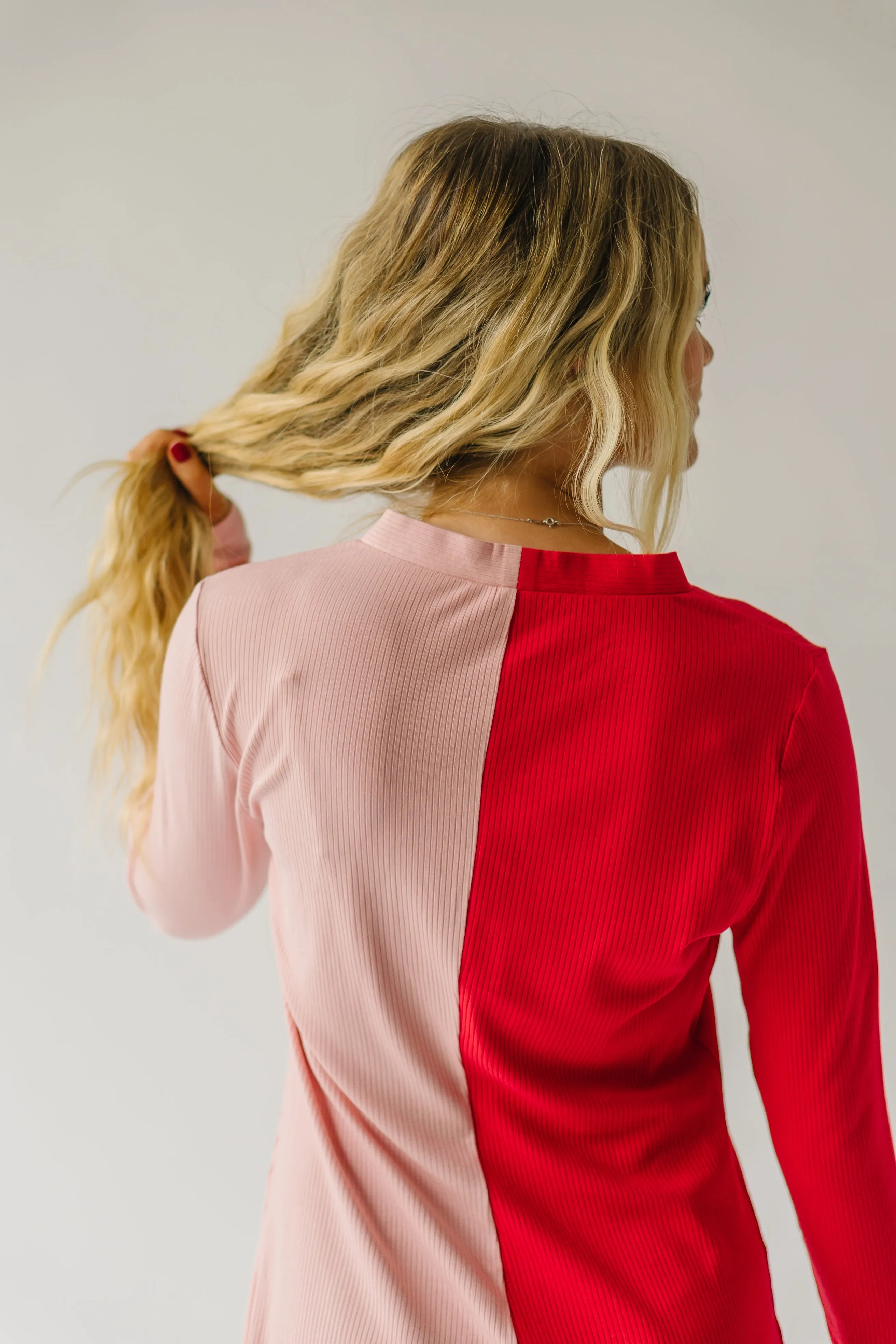 The Cupid Colorblock Dress in Pink   Red