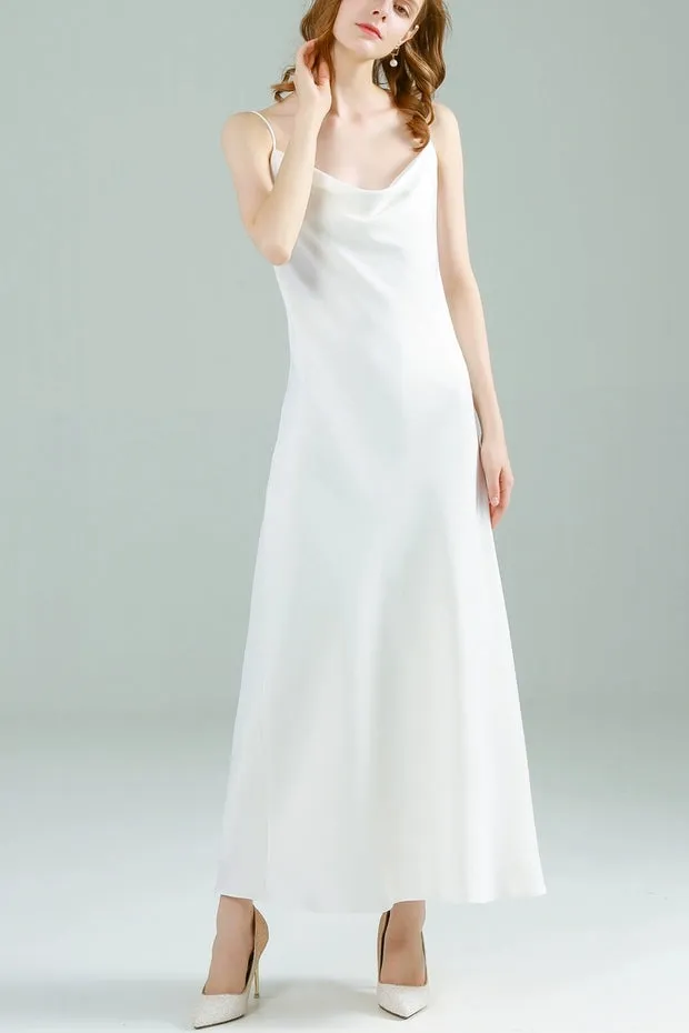 The Franca White Satin Dress